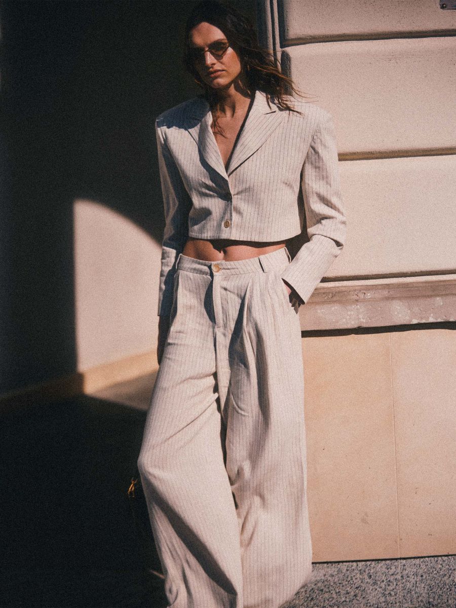CUTO striped suit trousers