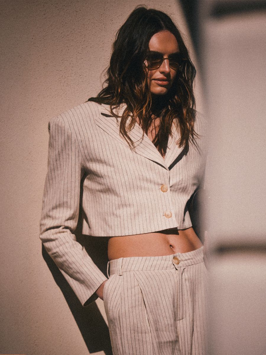 FOLDS striped jacket