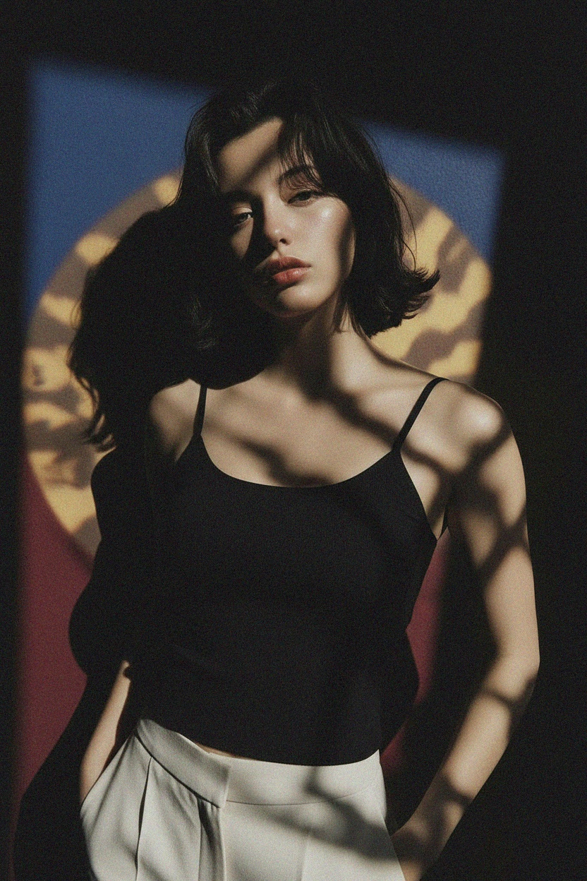 Essential Black Ribbed Fitted Tank Top photo 3