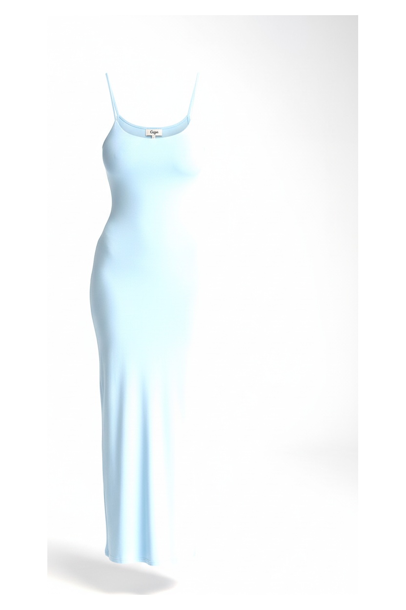 Sleek Blue Maxi Slip Dress photo 1