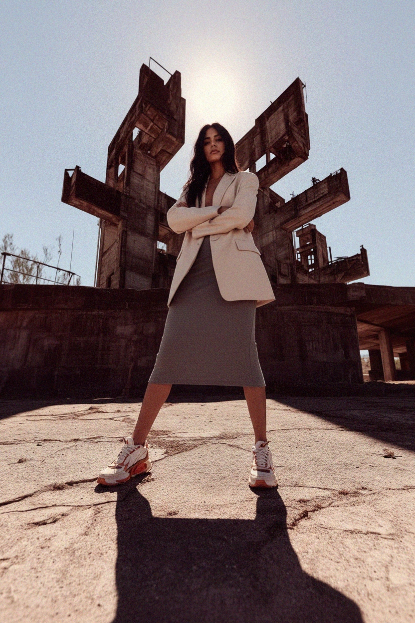 Form-Fitting Stretch Knit Midi Skirt photo 4