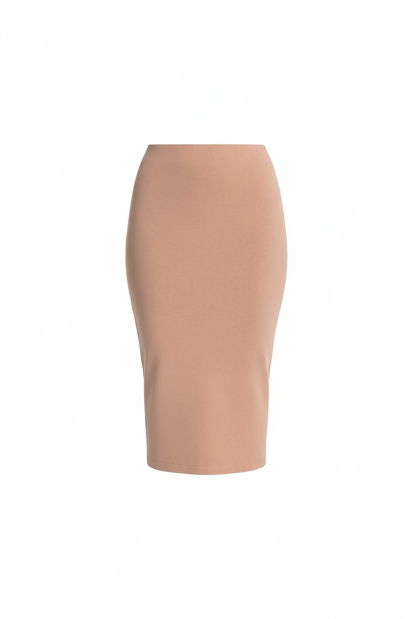 Beige Bodycon Midi Skirt photo 1