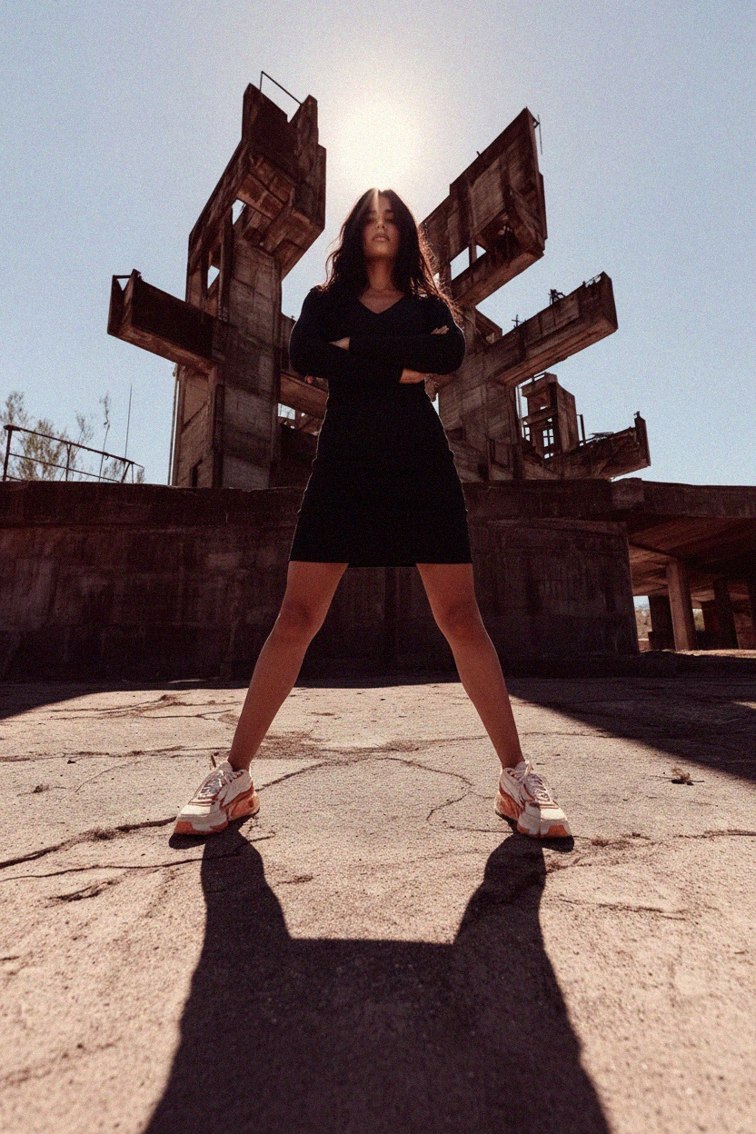 Elegant Black Ribbed Long Sleeve Mini Dress photo 3