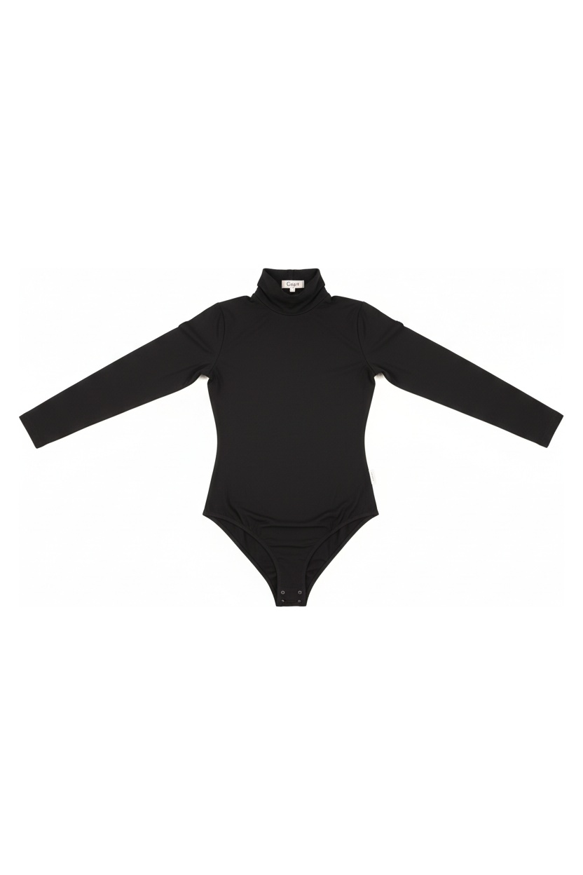 Black Long Sleeve Turtleneck Bodysuit photo 1