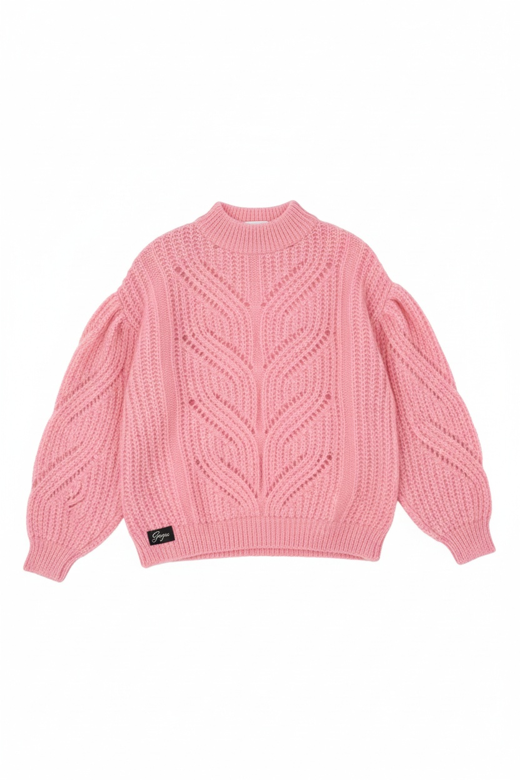 Pink Open-Knit Oversized Sweater photo 1