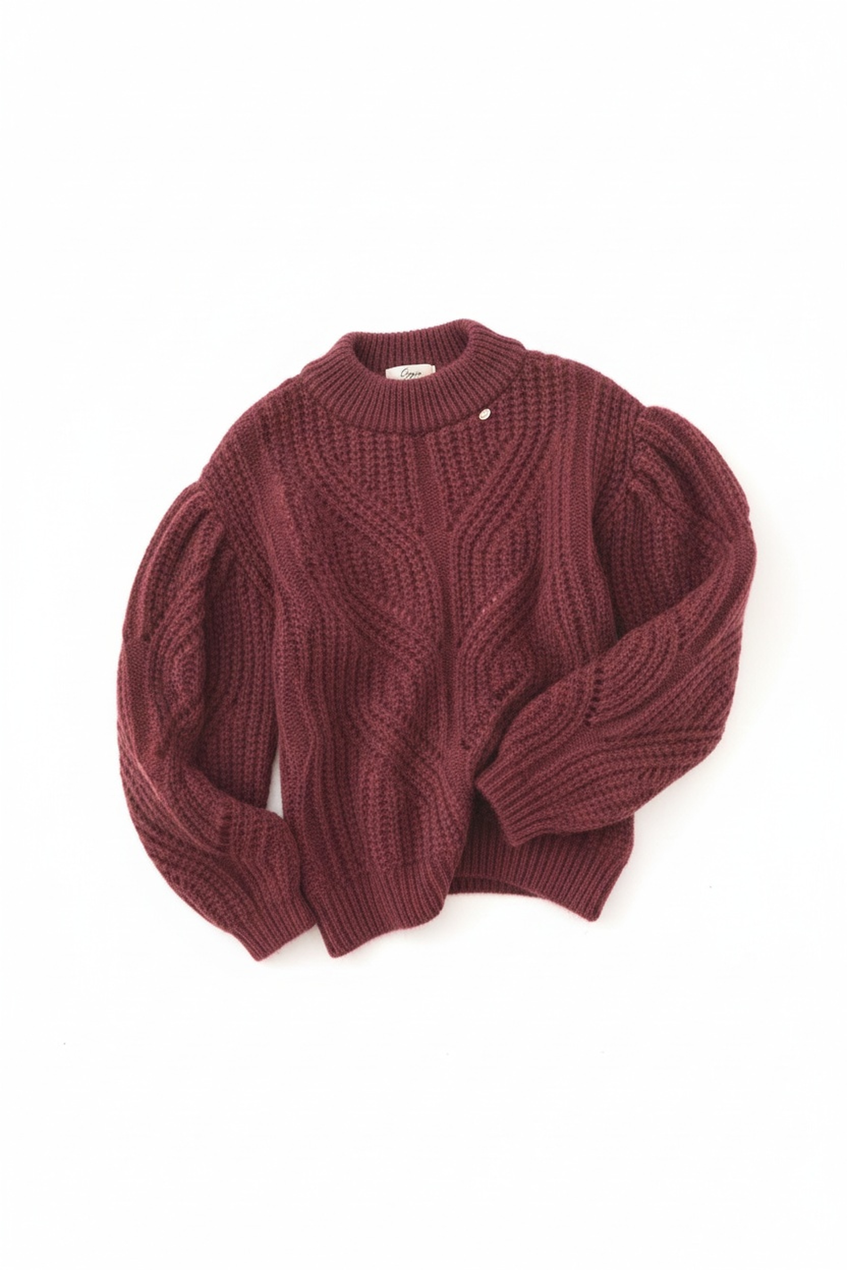 Textured Knit Sweater with Puff Sleeves photo 1
