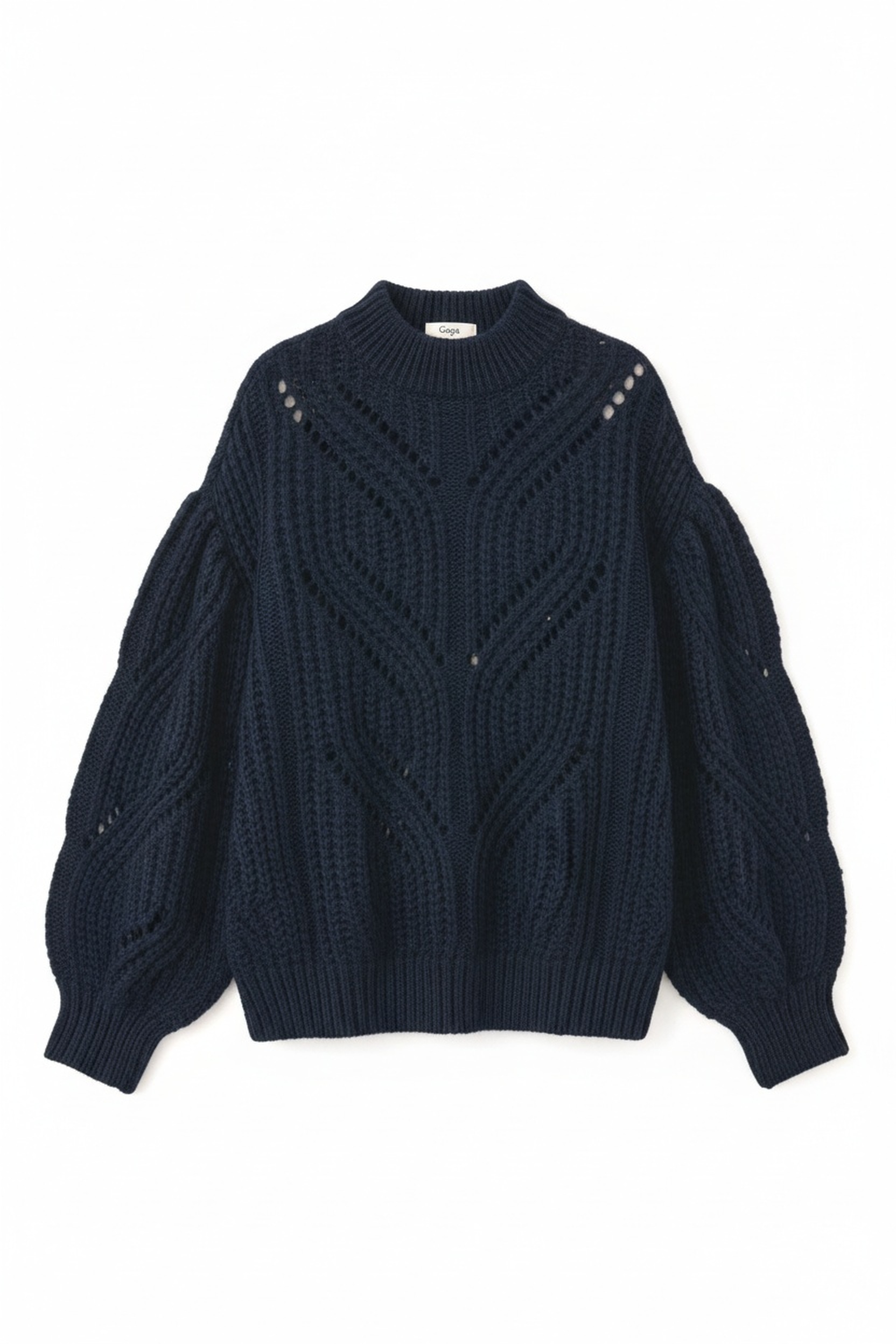 Chunky Knit Sweater with Openwork Pattern photo 1