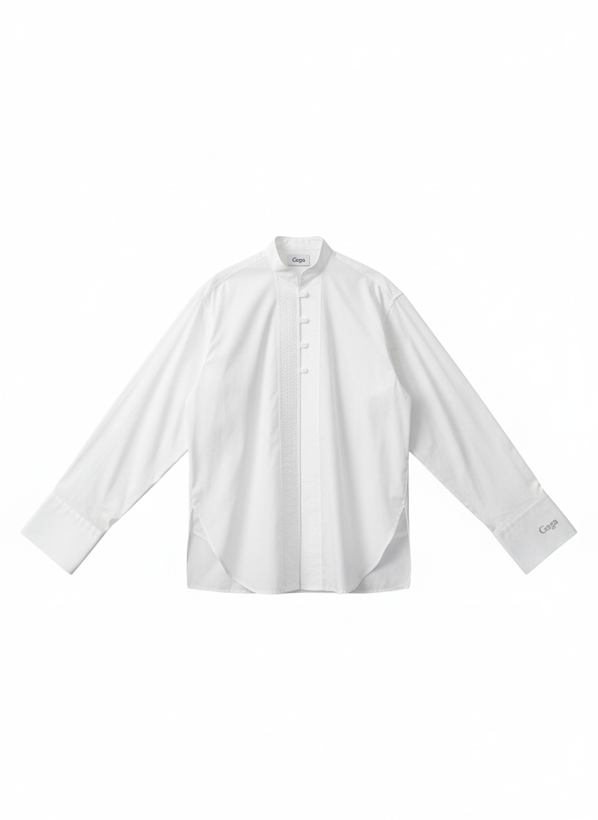 Oversized White Long Sleeve Button-Up Shirt photo 1