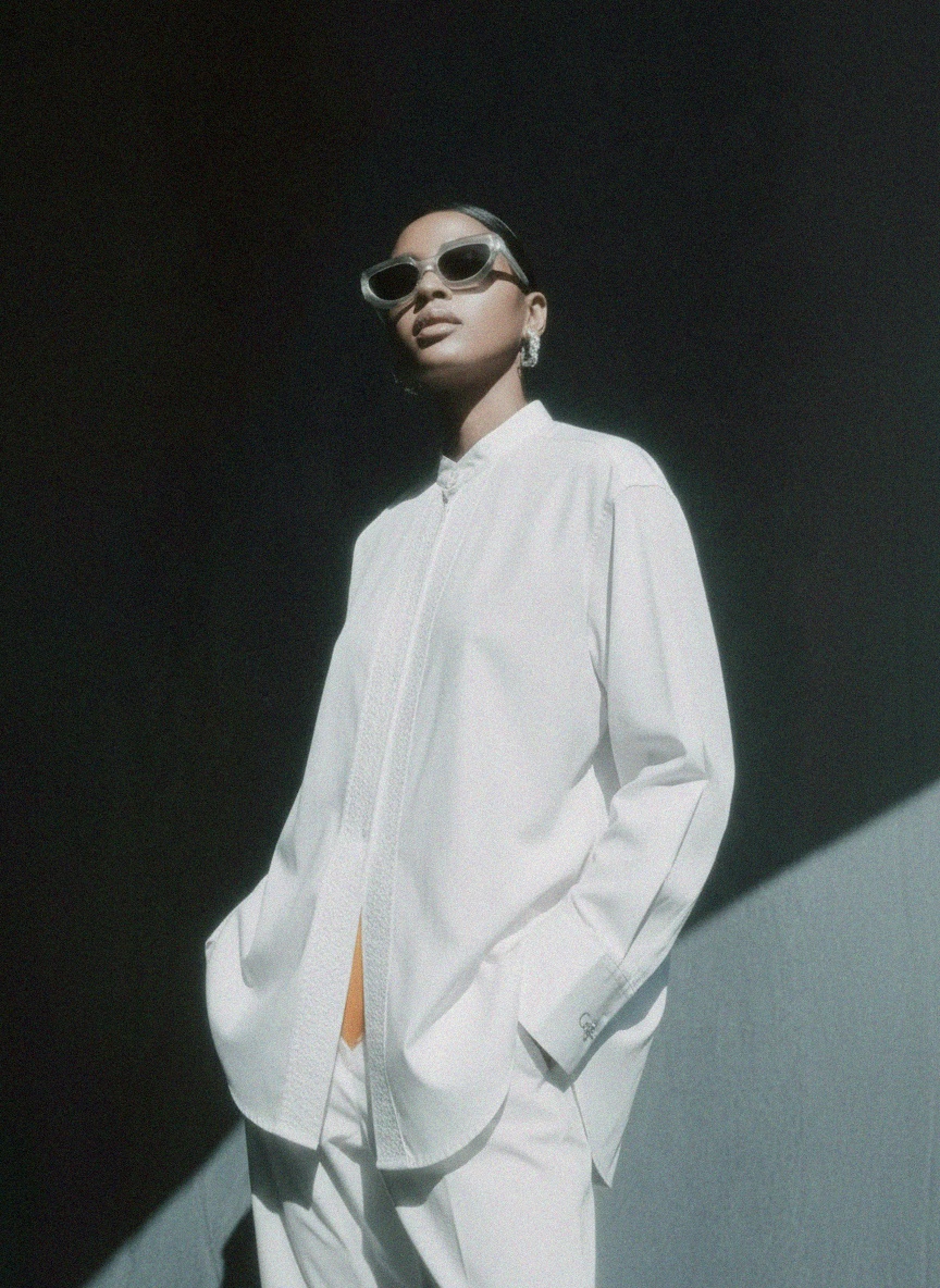 Oversized White Long Sleeve Button-Up Shirt photo 2