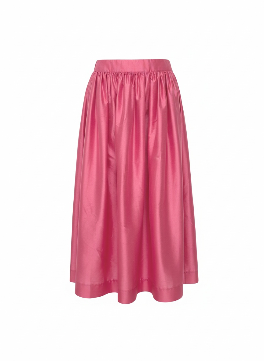 Vibrant Pink Maxi Skirt with Full Silhouette photo 1