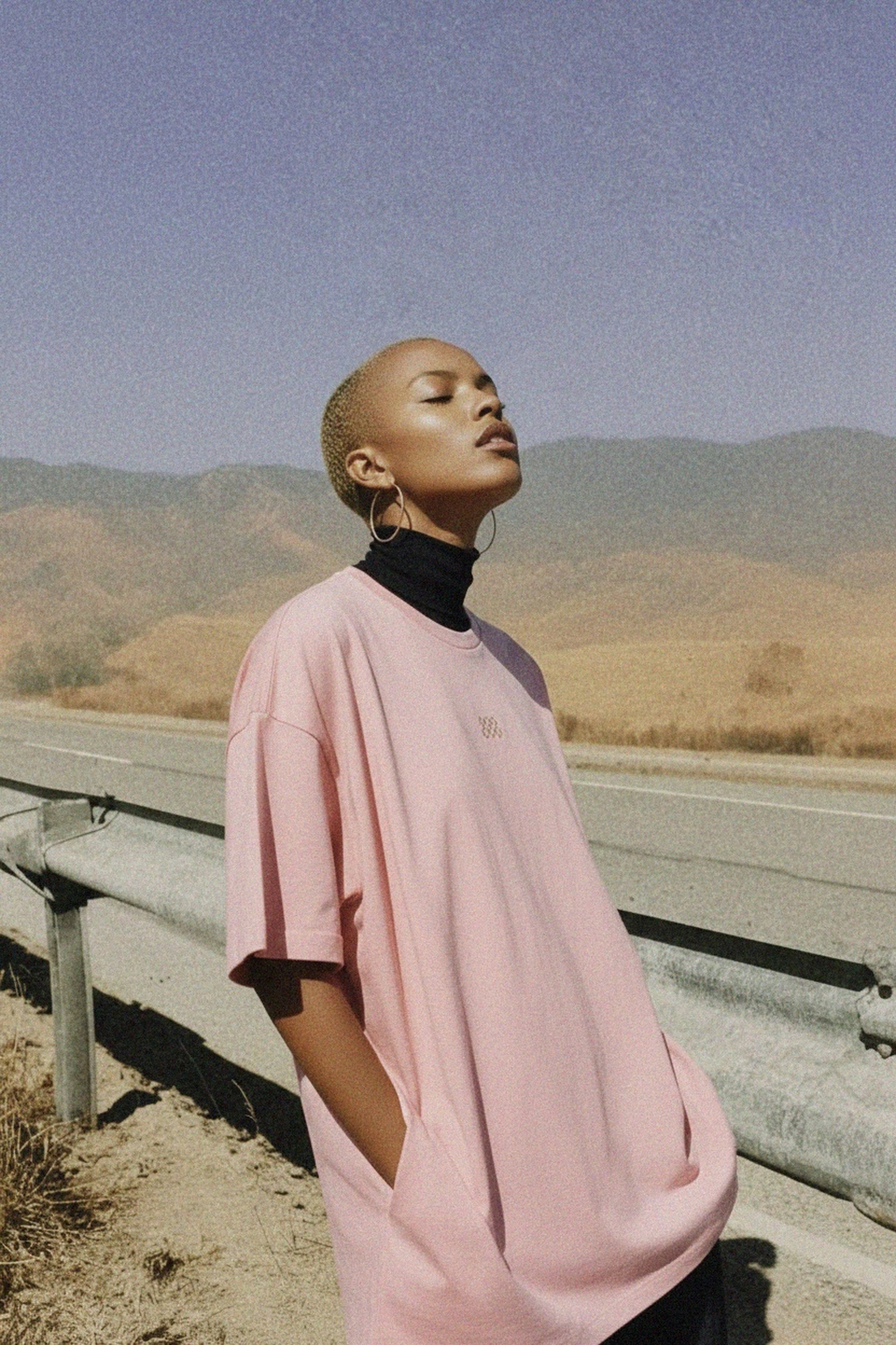 Oversize Pink T-shirt with Subtle Logo Detail photo 2