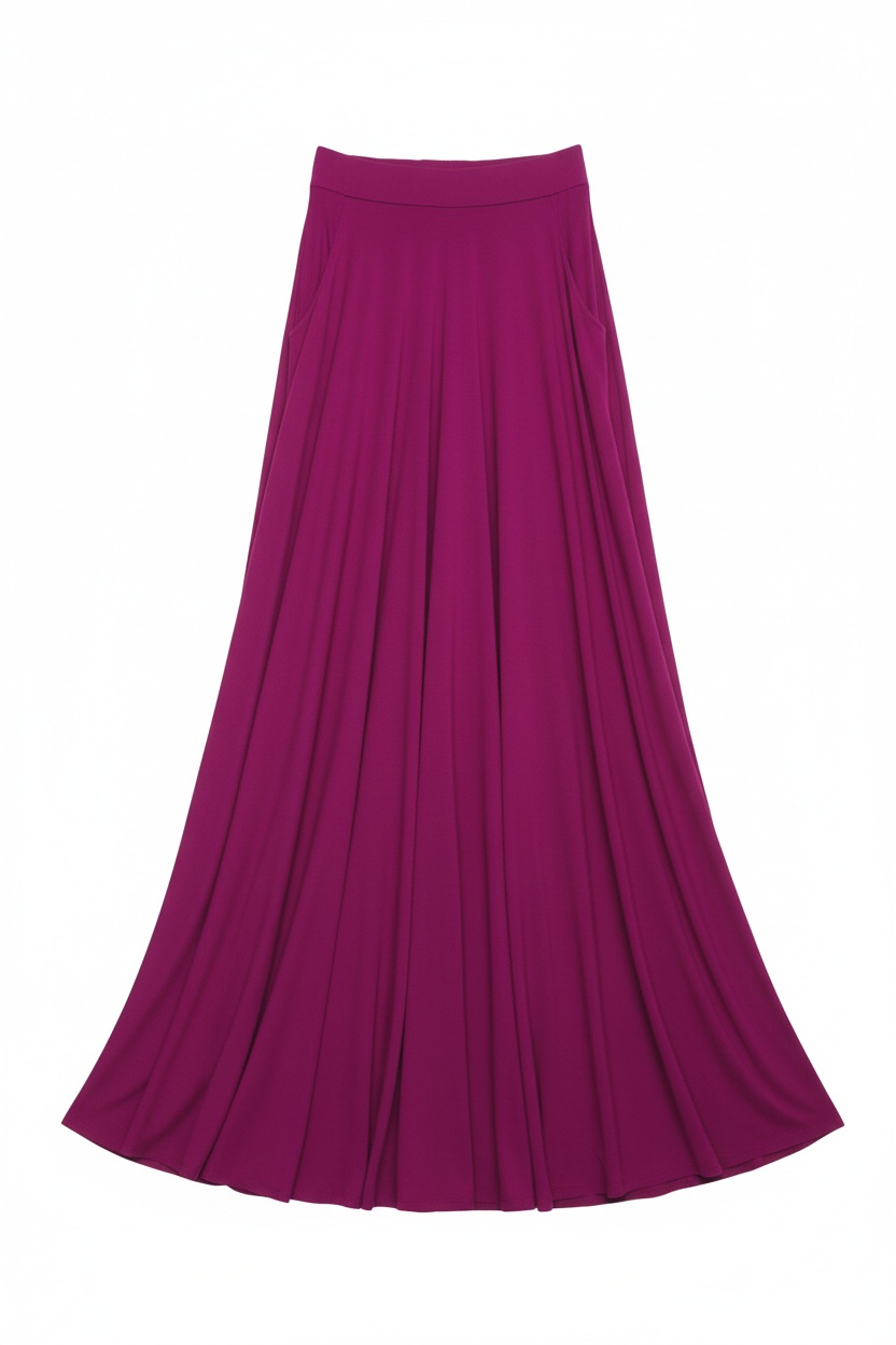 Flowing Magenta Maxi Skirt with Pockets photo 1