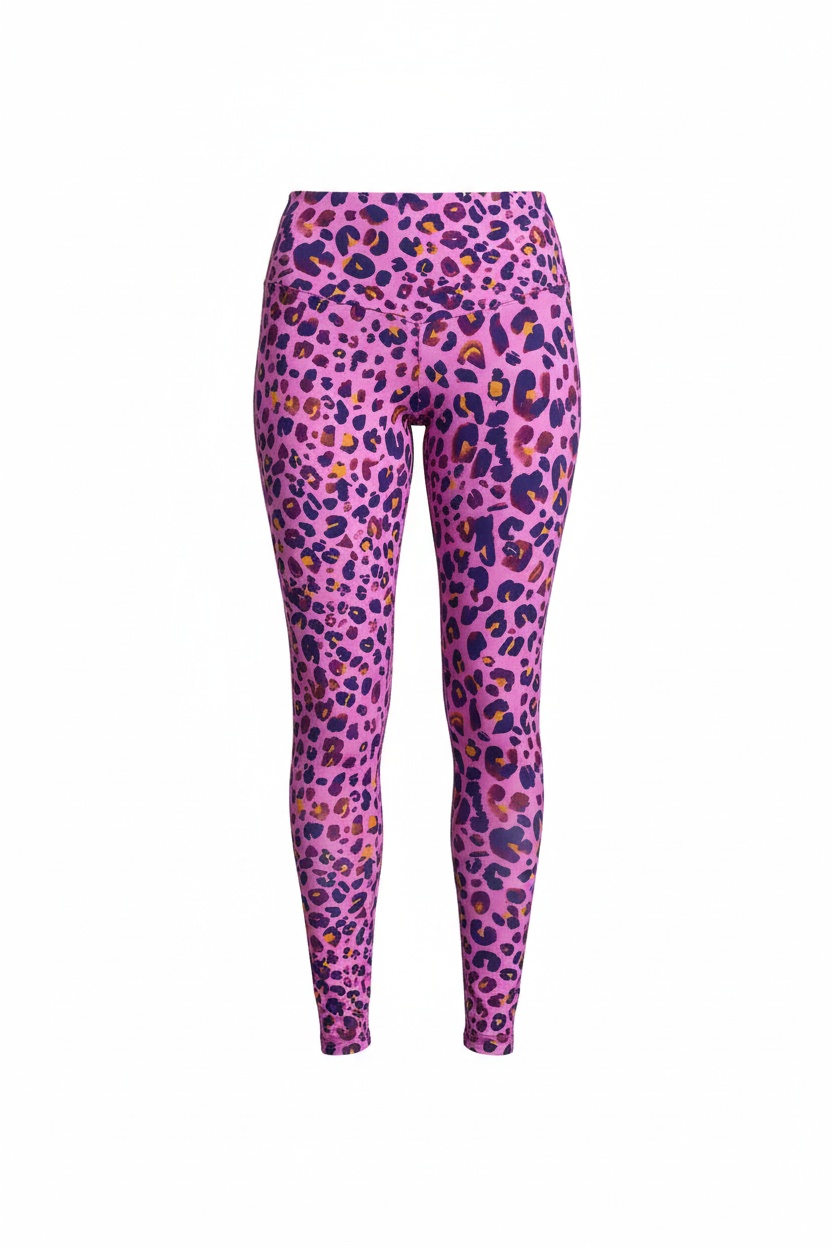Vibrant Pink Leopard Print Activewear Leggings photo 1