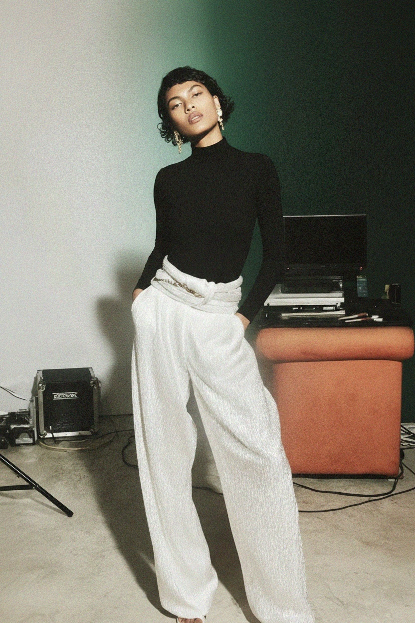 Sleek Black Long-Sleeve Turtleneck Bodysuit photo 3