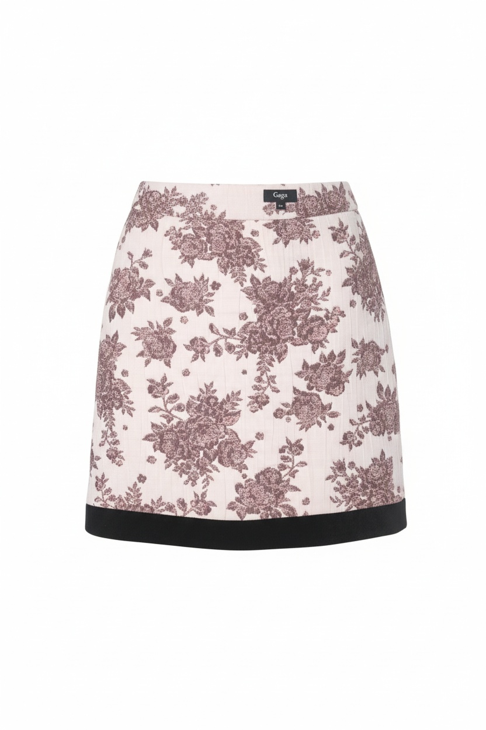 Floral Jacquard Mini Skirt with Black Hem photo 1