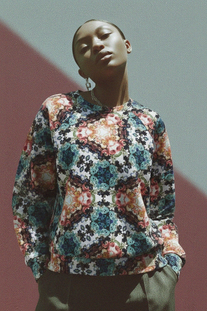 Vibrant Floral Print Long Sleeve Sweatshirt photo 3