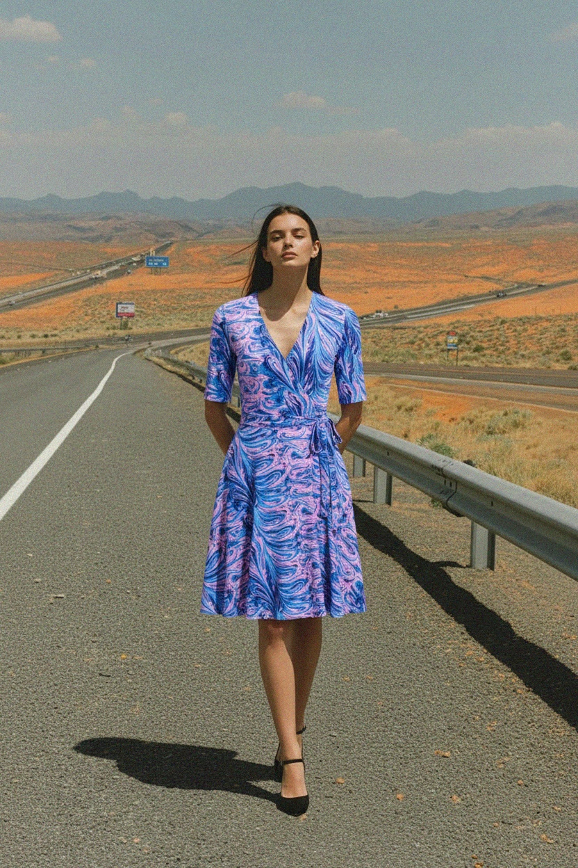 Vibrant Swirl Print Wrap Mini Dress photo 3