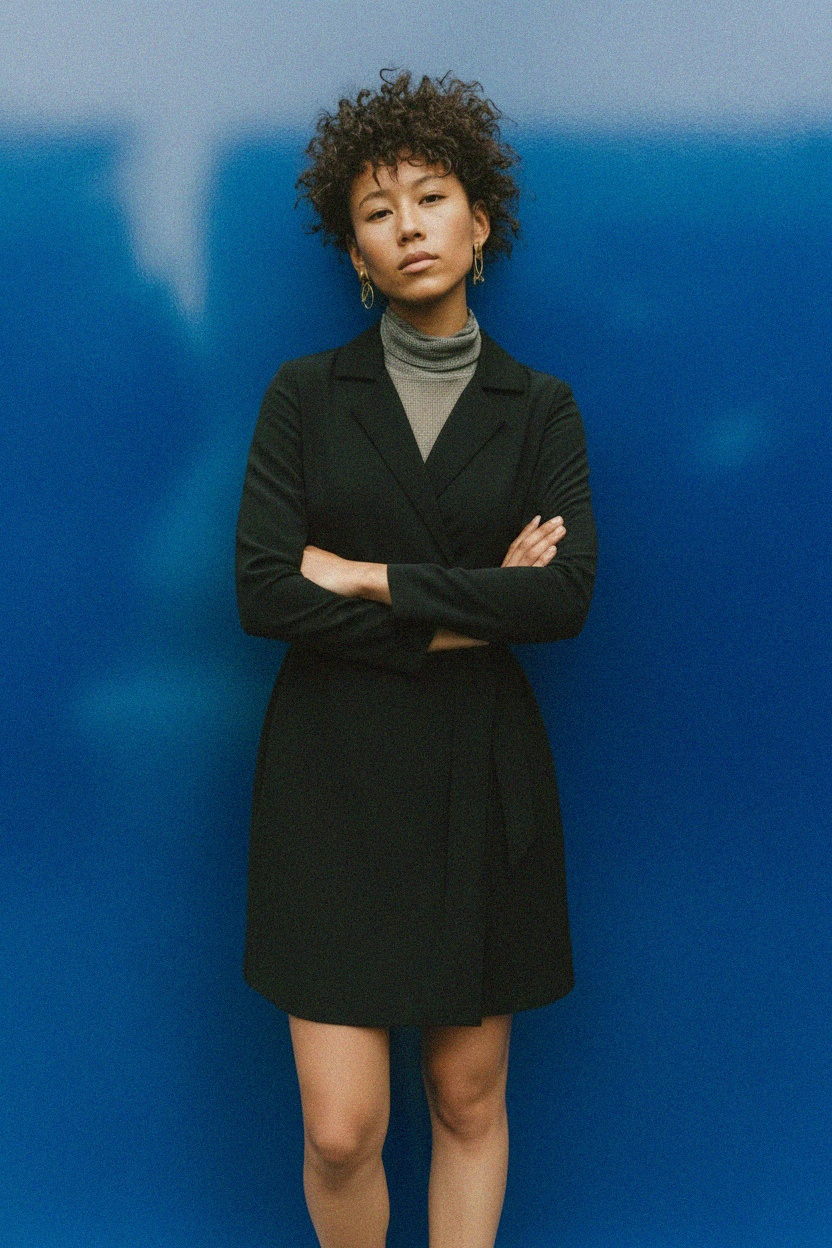 Elegant Black Tie-Waist Mini Dress photo 3