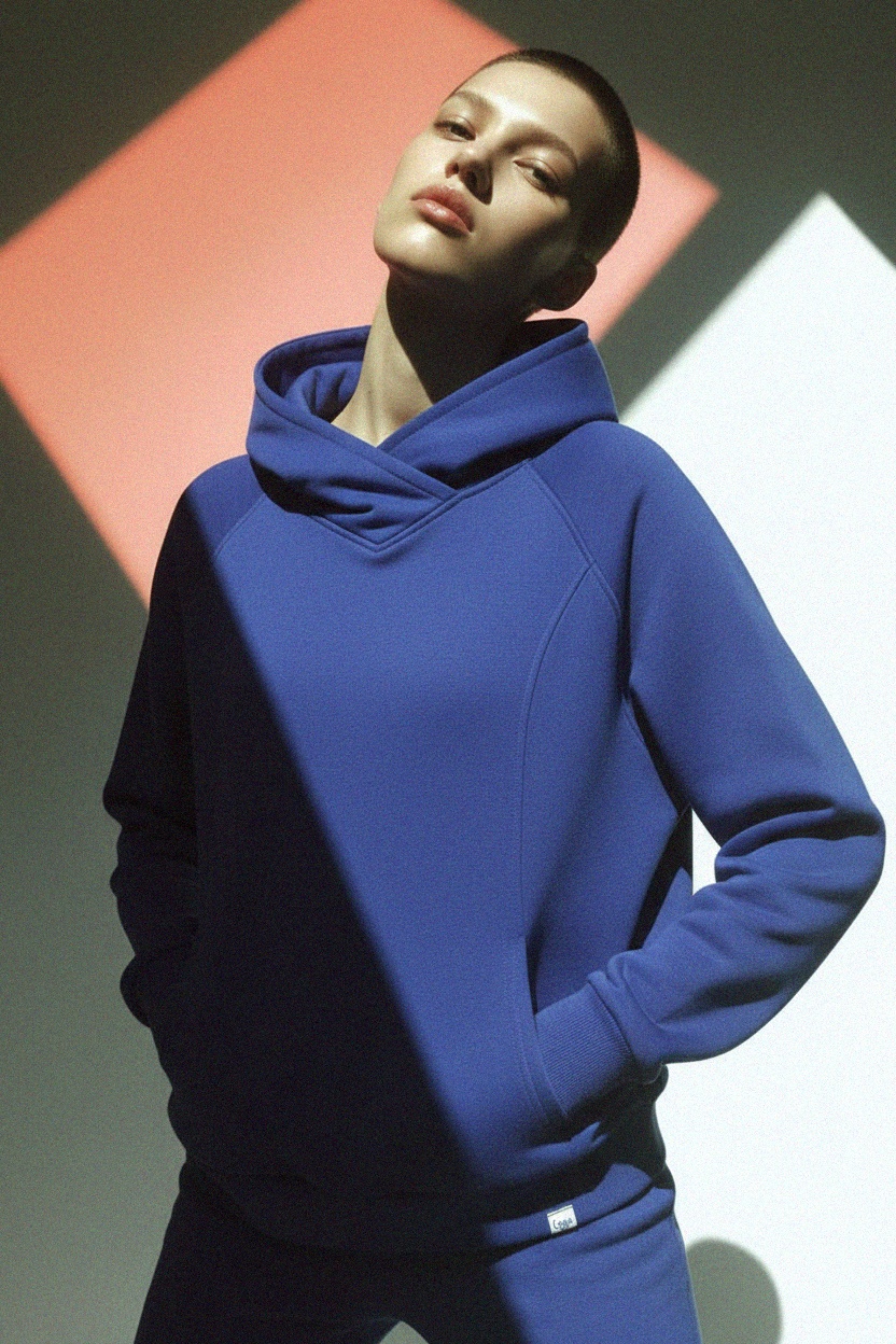 Comfortable Blue Pullover Hoodie photo 3