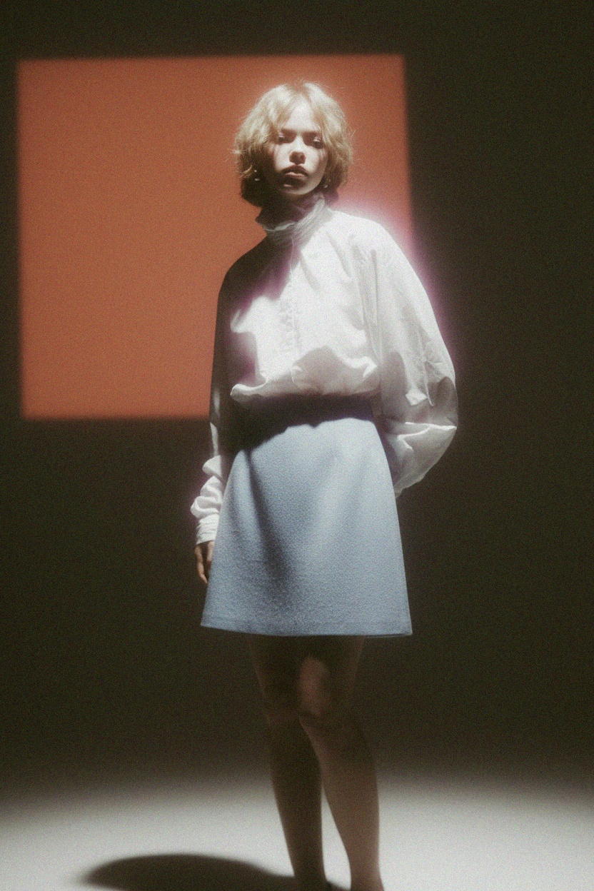 Light Blue A-Line Mini Skirt photo 2