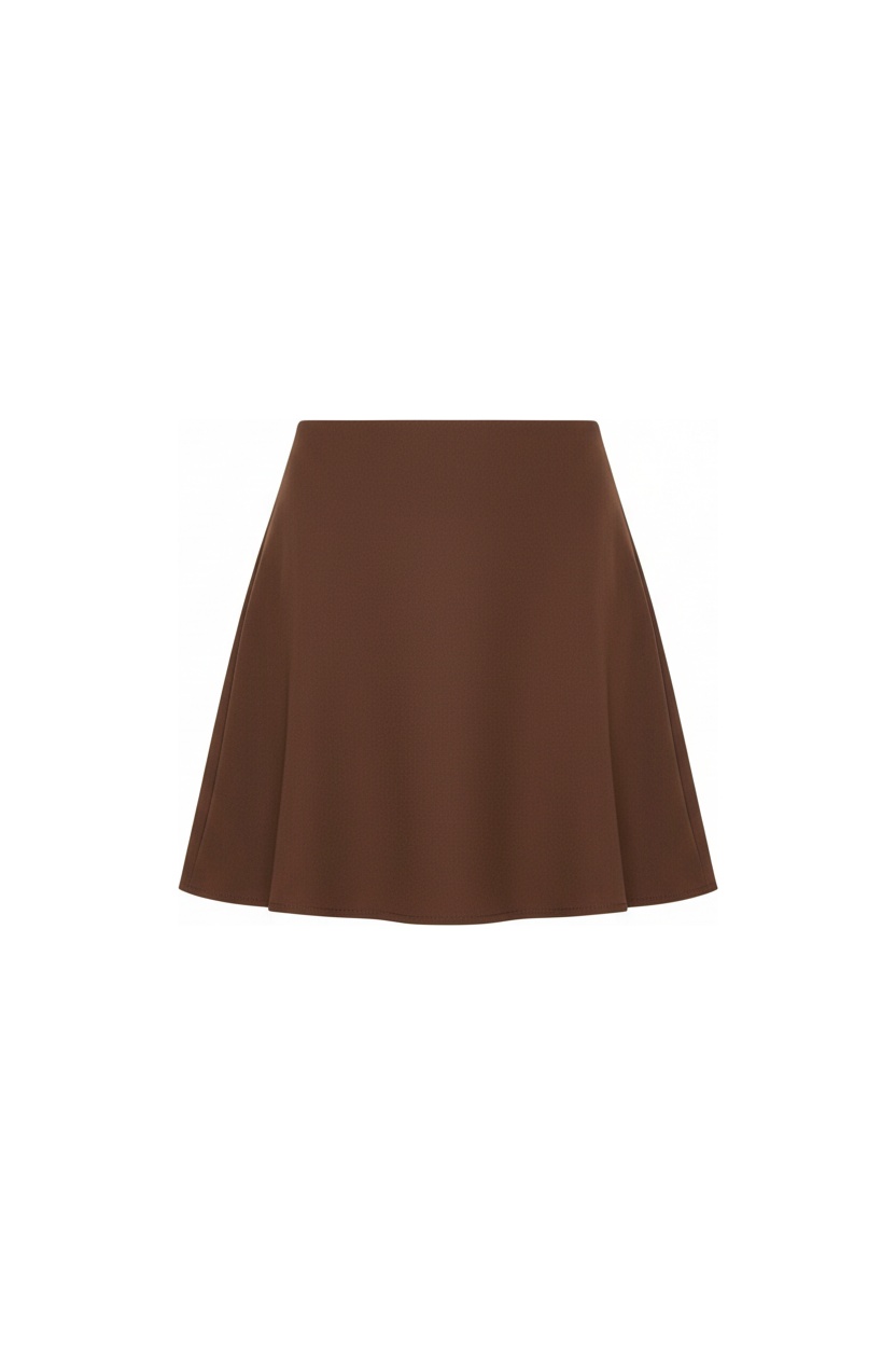 Classic Brown Flared Mini Skirt photo 1