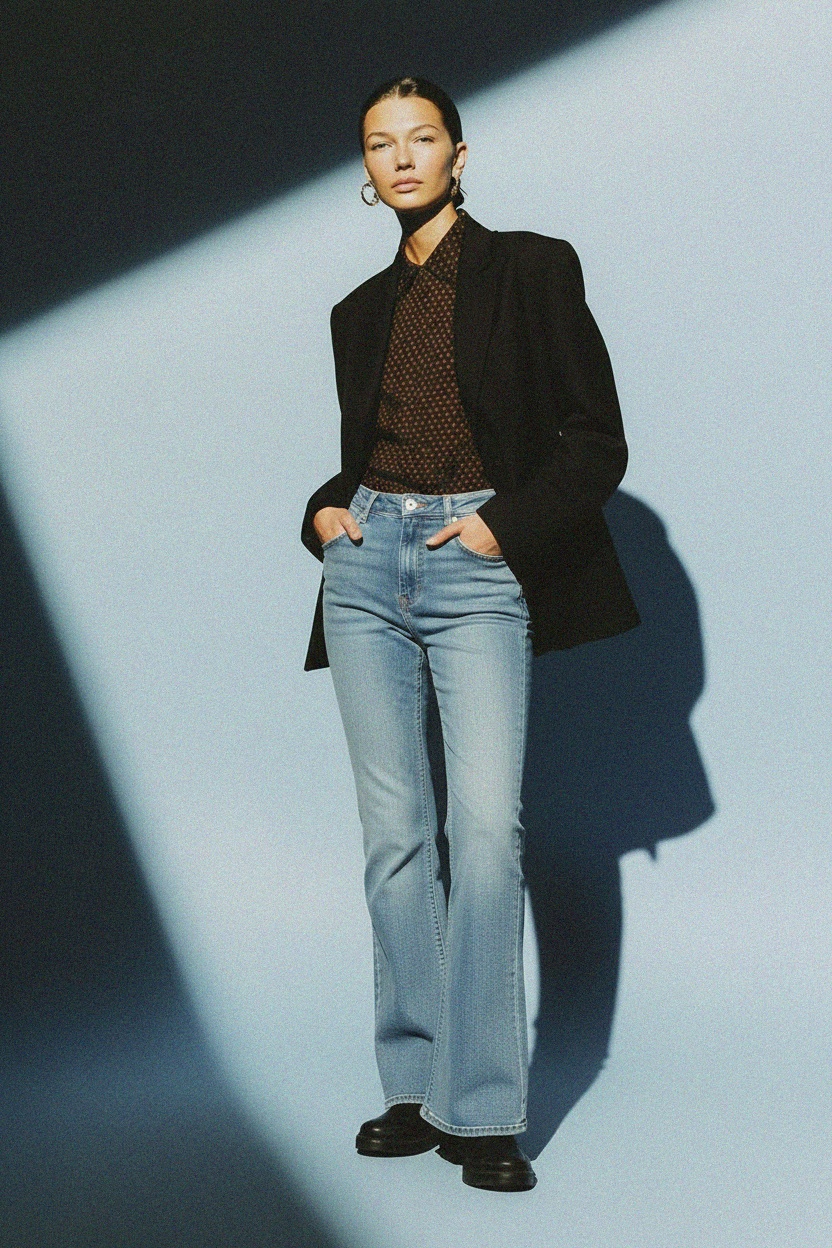 High-Waist Flared Denim Jeans photo 4