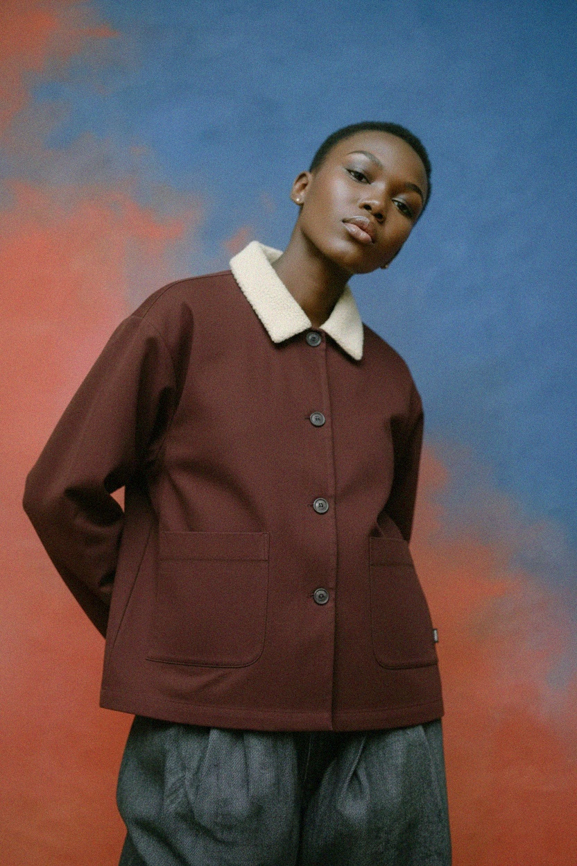 Relaxed Fit Collared Button-Up Jacket photo 3