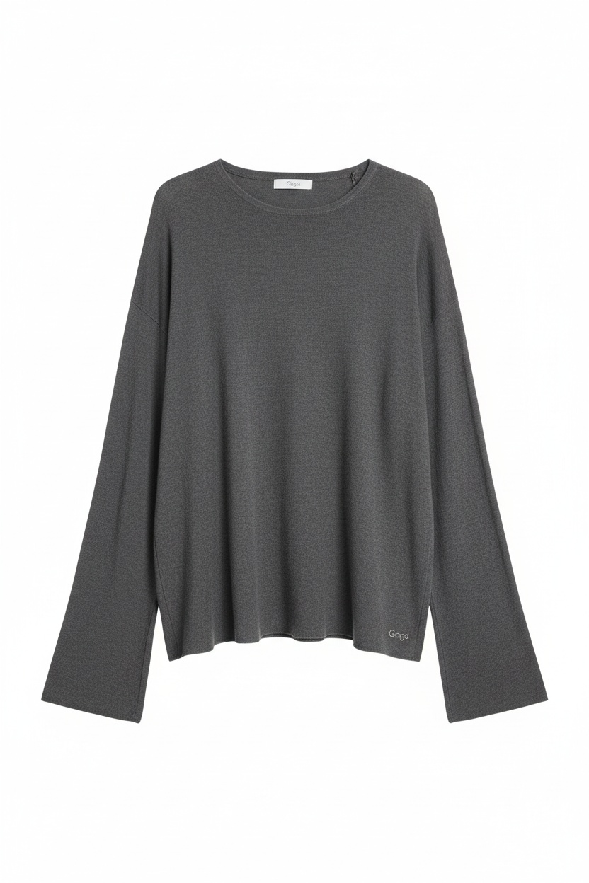 Oversize Grey Knit Top photo 1