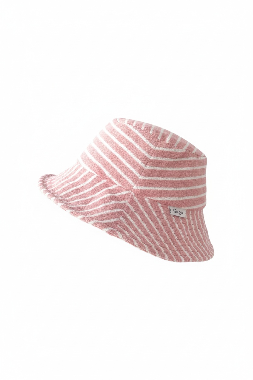 Pink & White Striped Bucket Hat photo 1