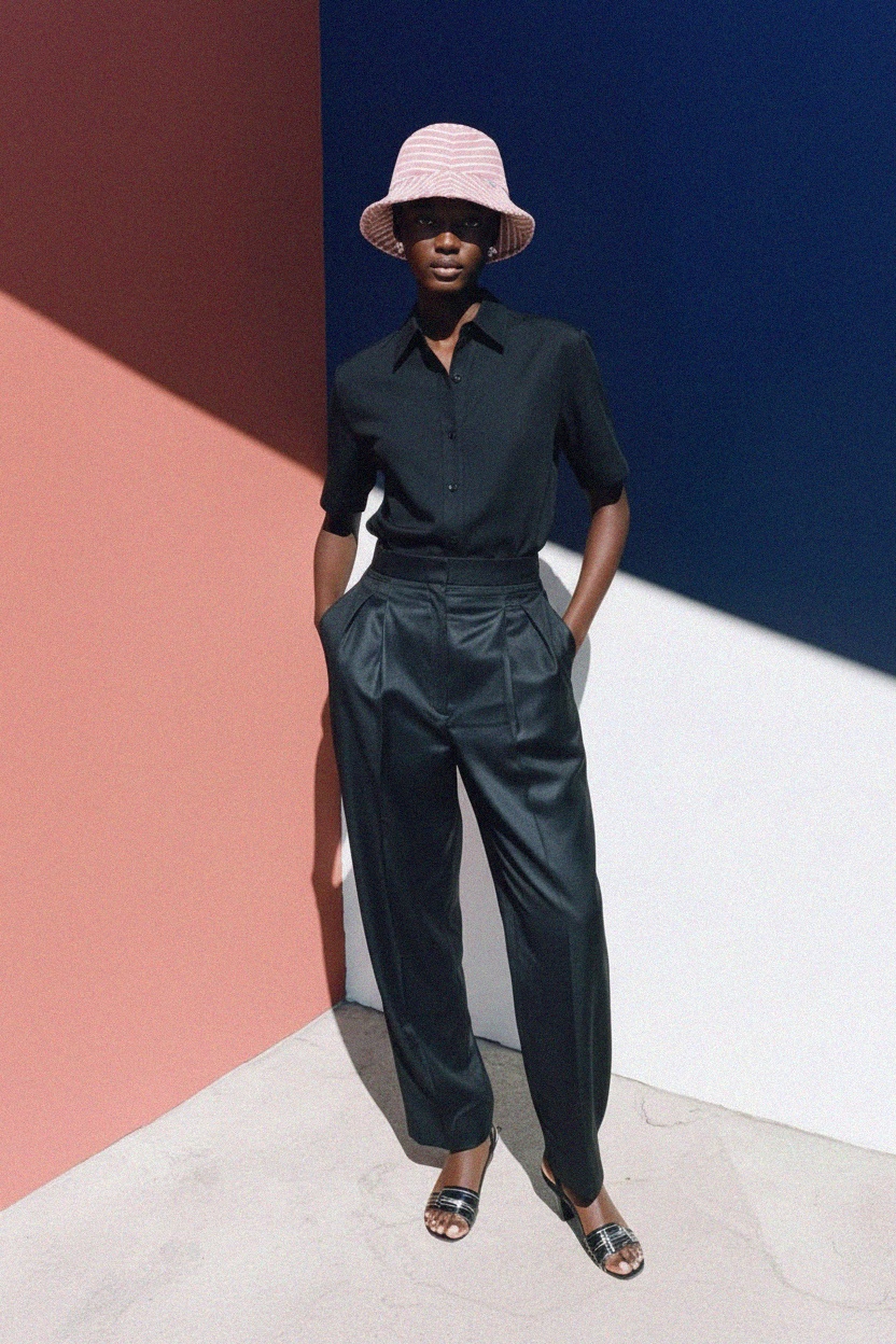 Pink & White Striped Bucket Hat photo 3