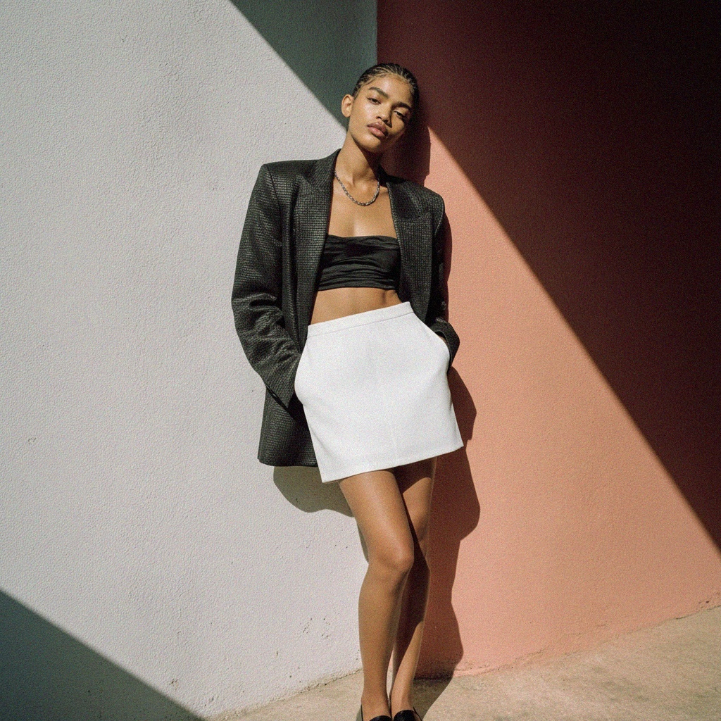 Versatile White Mini Skirt photo 2