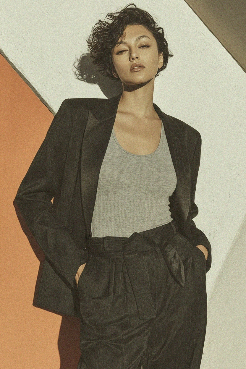 Grey Ribbed Sleeveless Bodysuit photo 3