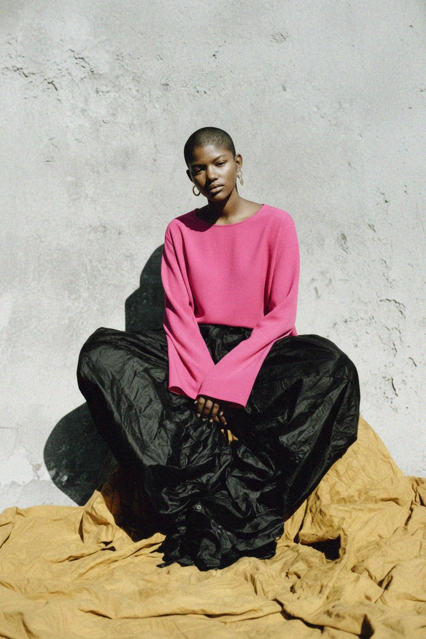 Hot Pink Relaxed Fit Long Sleeve Blouse photo 3