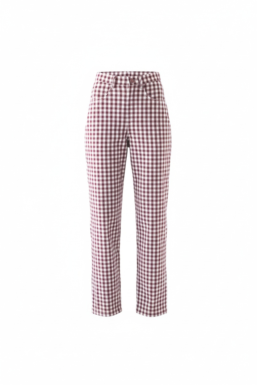 Gingham Checkered High-Waist Pants photo 1
