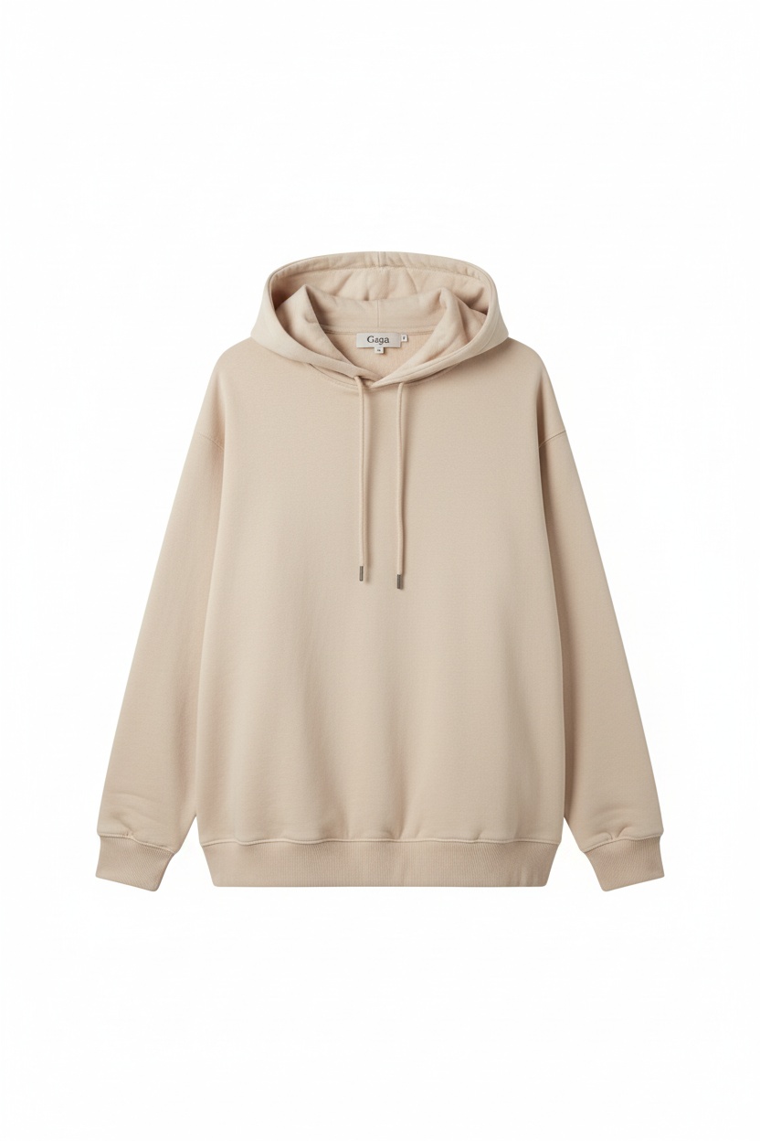 Comfortable Oversize Beige Pullover Hoodie photo 1