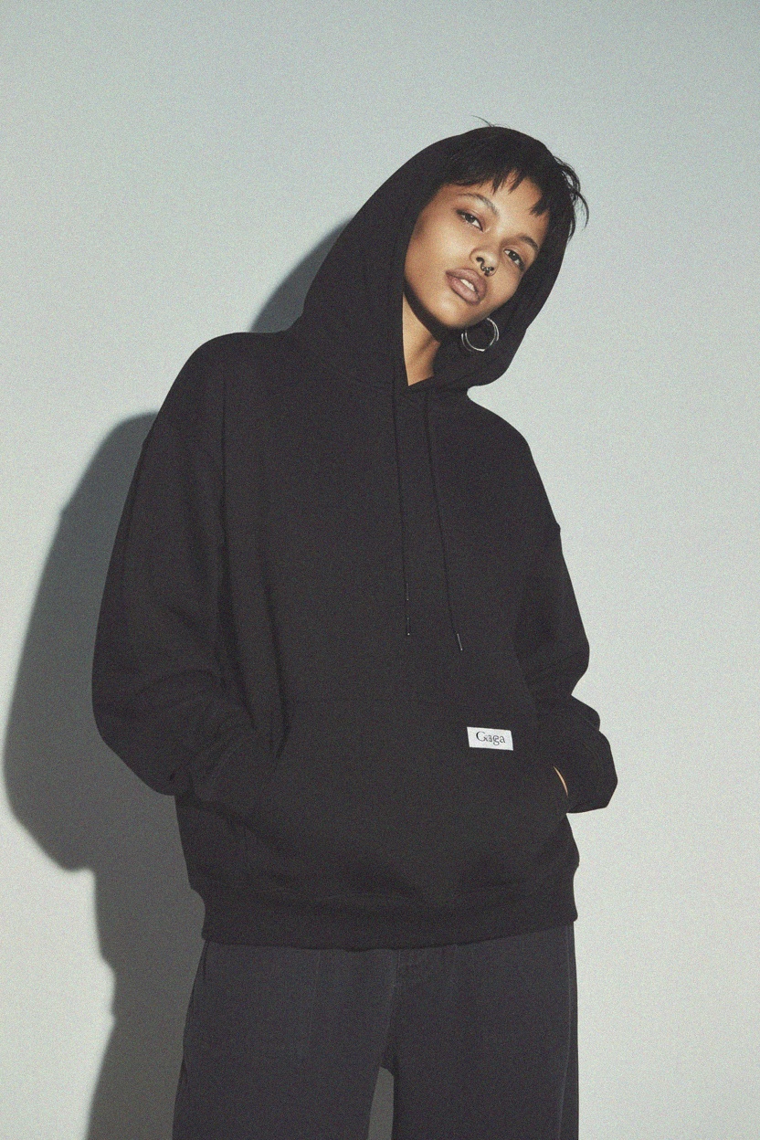 Comfortable Oversized Black Hoodie photo 2