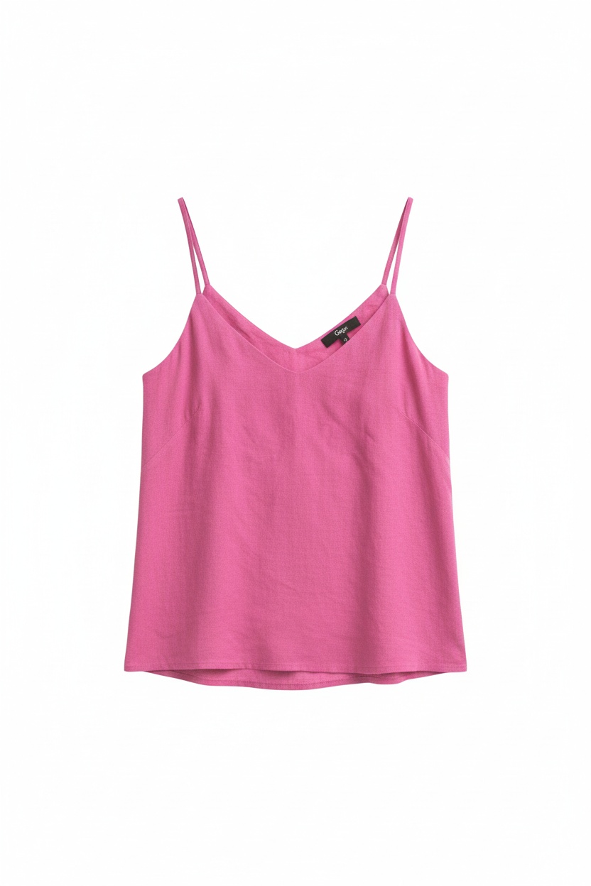 Pink V-Neck Cami Tank Top photo 1