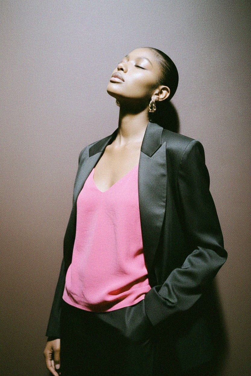 Pink V-Neck Cami Tank Top photo 3