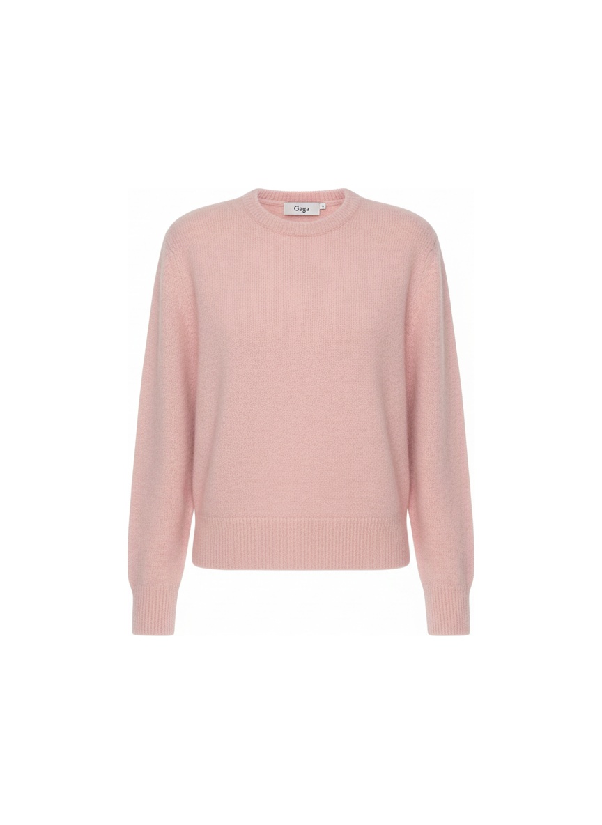 Soft Pink Knit Crew Neck Sweater photo 1