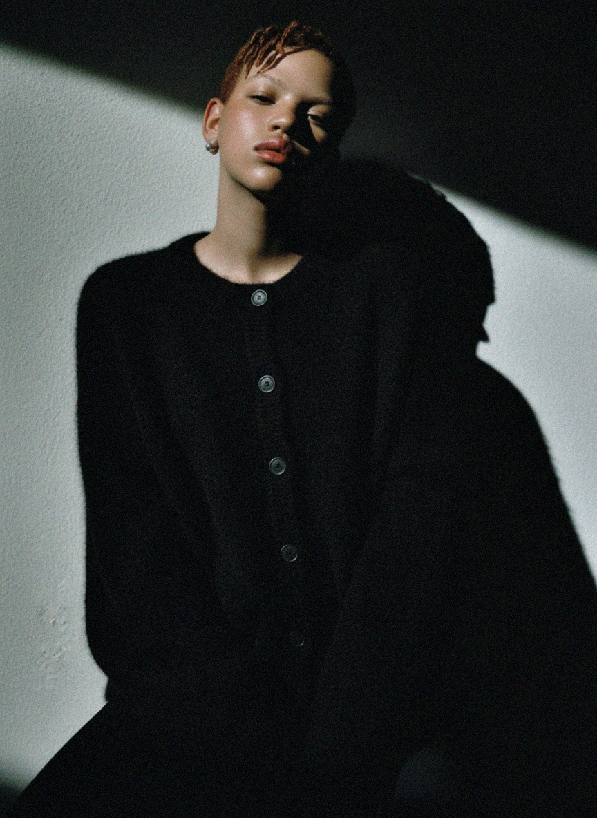 Black Soft Knit Button-Front Cardigan photo 2