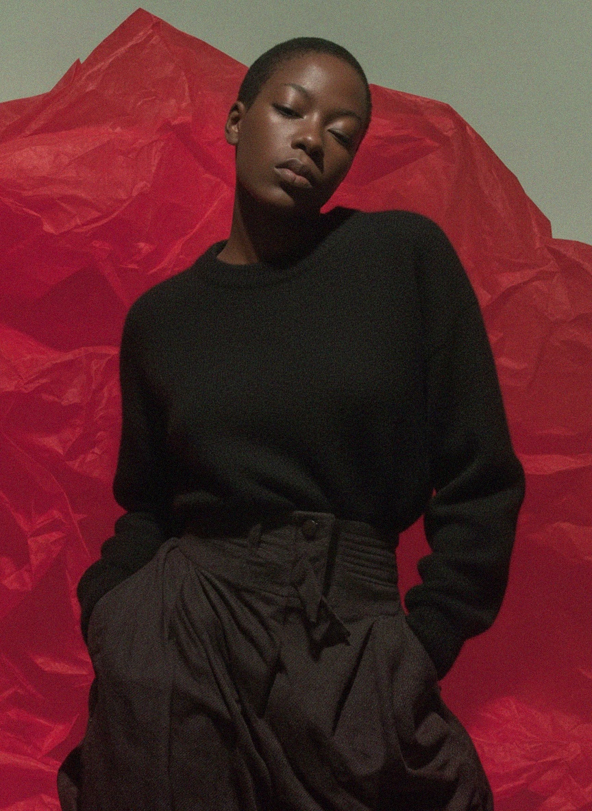 Soft Black Crew Neck Knit Sweater photo 2