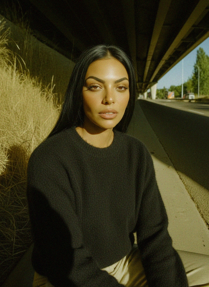 Soft Black Crew Neck Knit Sweater photo 3