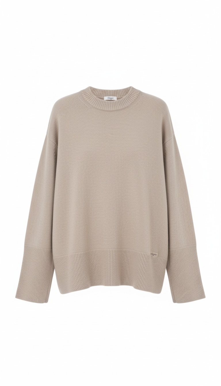 Soft Knit Oversize Beige Sweater photo 1