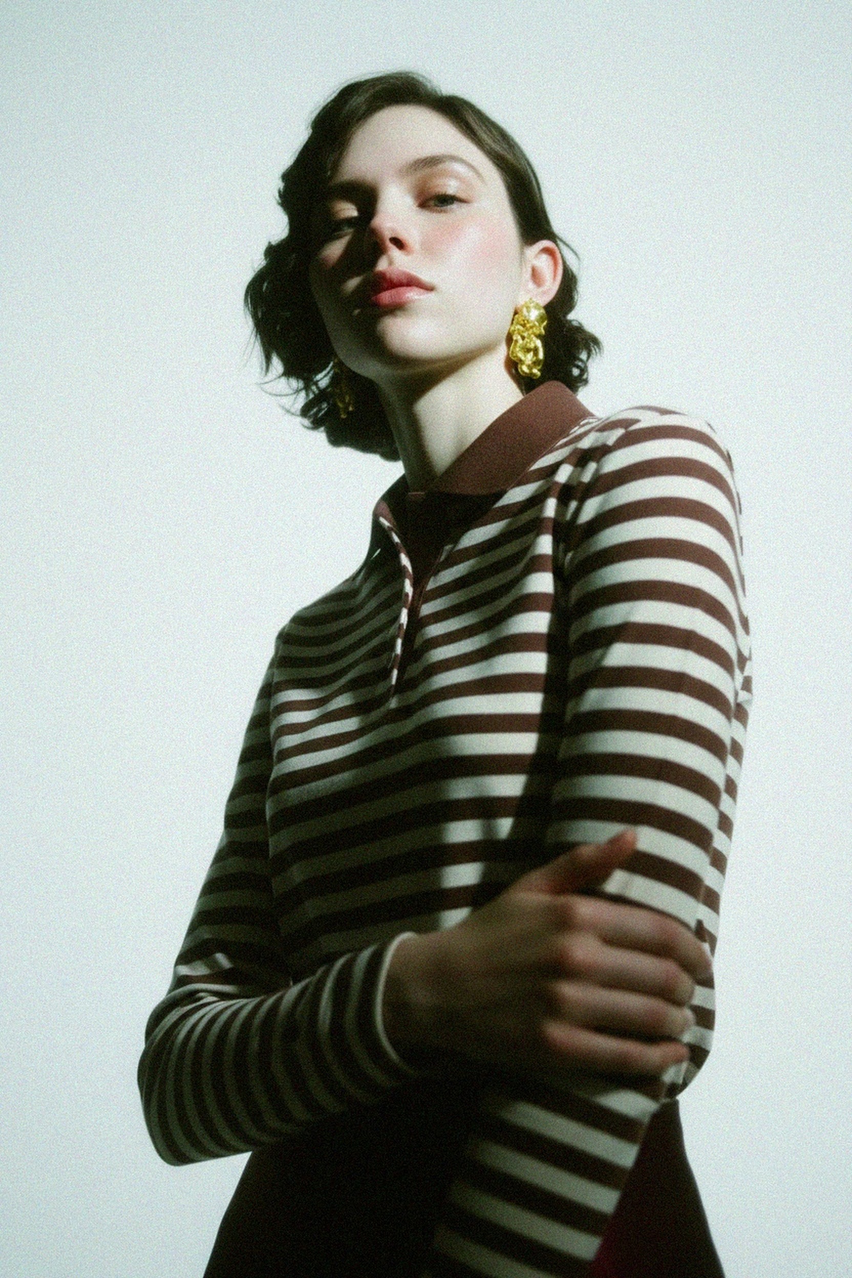 BIZUU Striped Long-Sleeve Polo Shirt photo 2