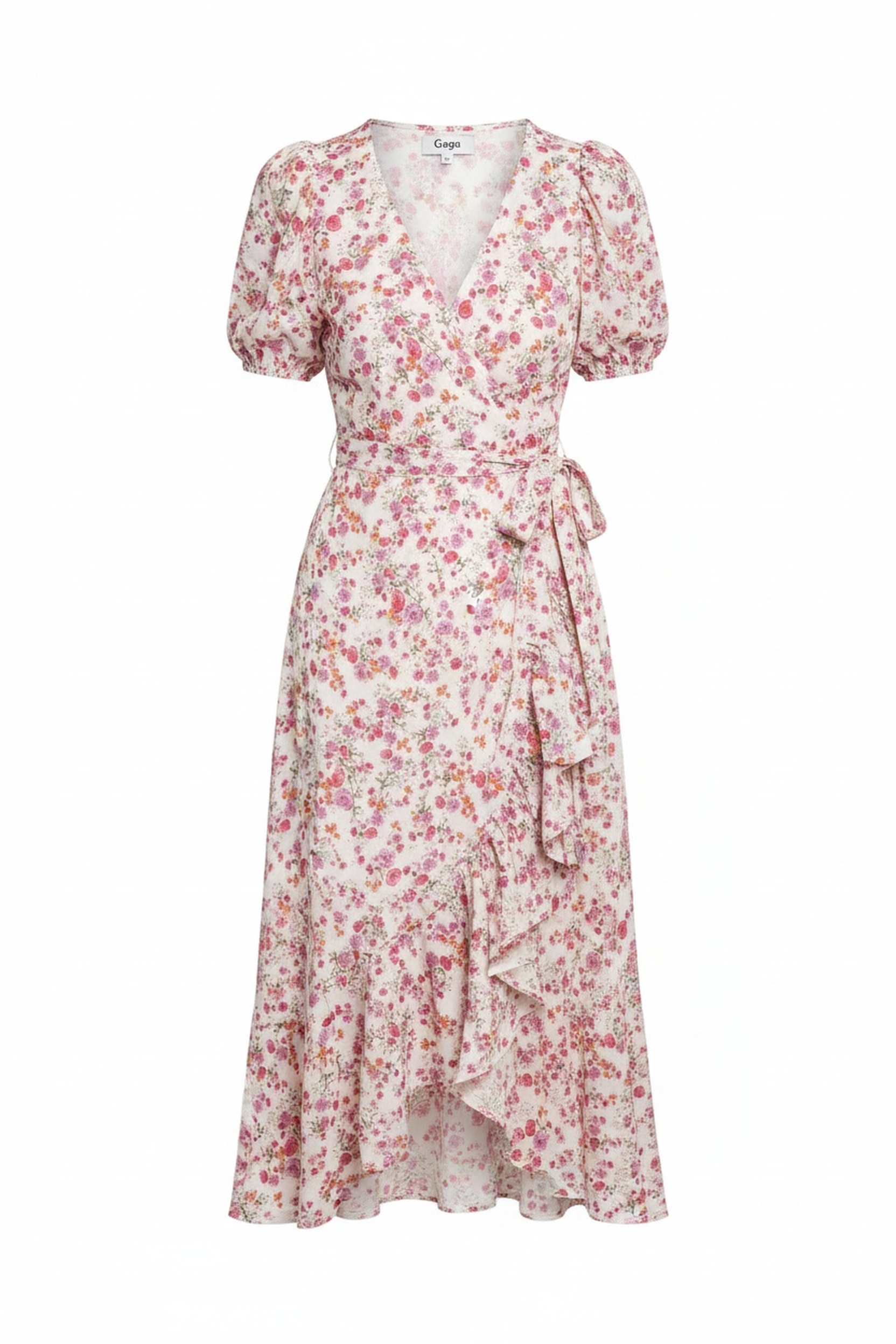 Floral Wrap Midi Dress with Ruffle Detail photo 1