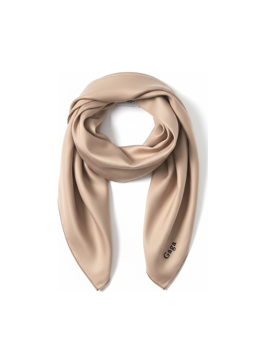 LE COLLET Elegant Beige Silk Scarf photo 1