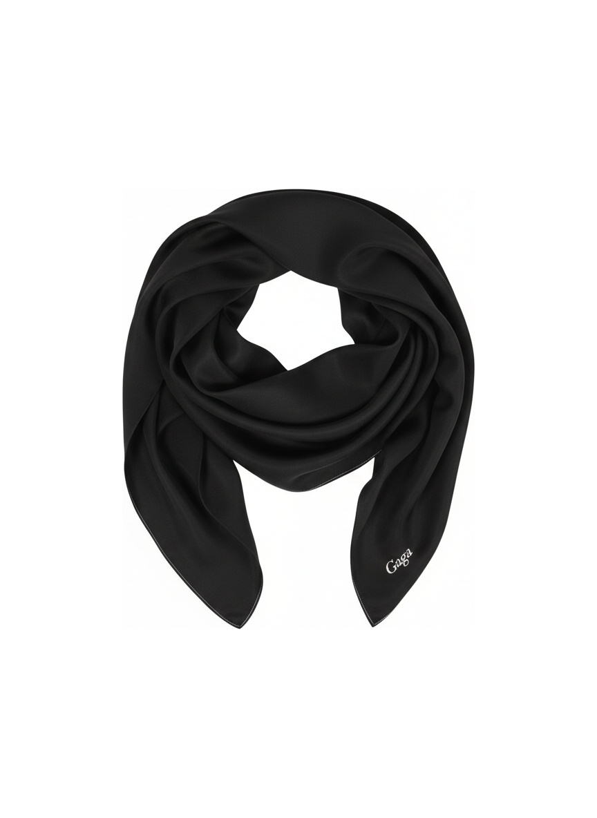 Classic Black Silk Scarf photo 1