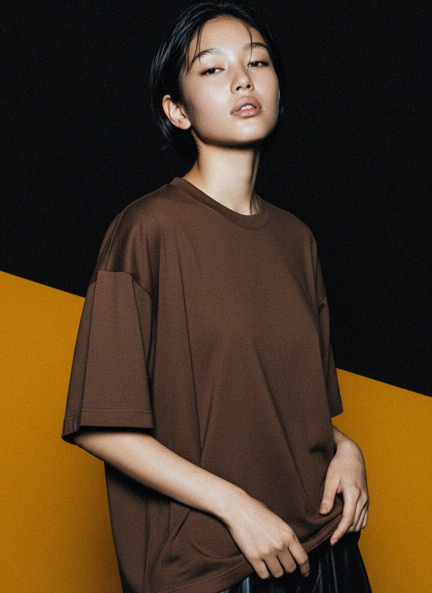 Oversized Brown Short Sleeve T-shirt photo 3