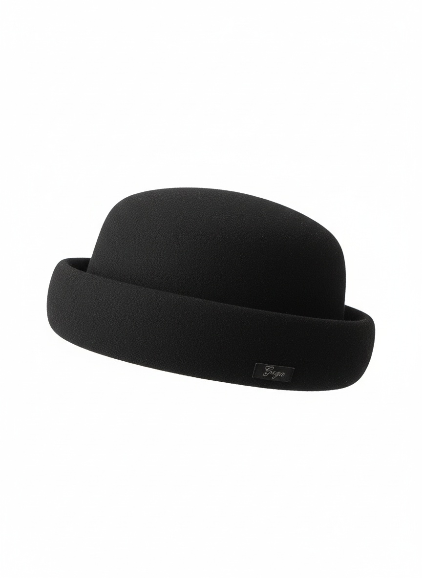 Classic Black Structured Felt Hat photo 1