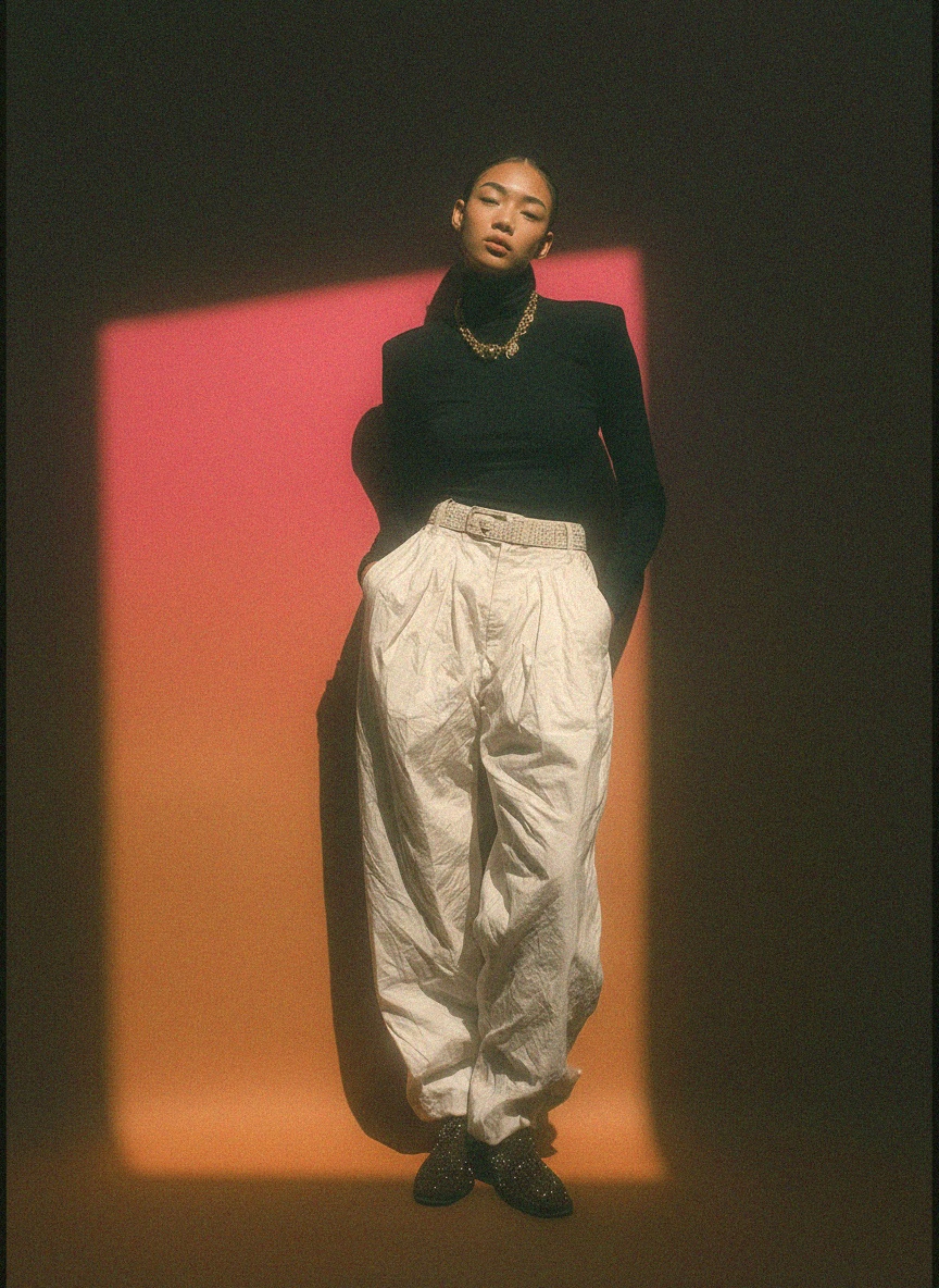 Sleek Black Fitted Turtleneck Top photo 3